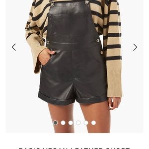 Vegan Leather Short Overalls, WeWoreWhat, L, New in pkg